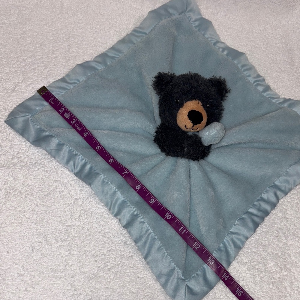 Carter's light Blue Black Bear Security Blanket lovey - Picture 3 of 5